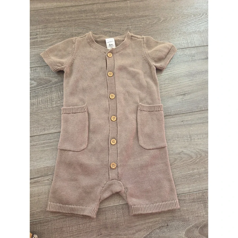 Carter's baby boy knit romper 6 mos